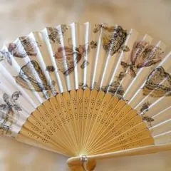 お値下げ 扇子 折扇 扇子入れ付き 中国 伝統 水墨画 山水画 漢詩 刻印
