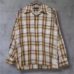 70s JCpenny check open collor shirtのサムネイル