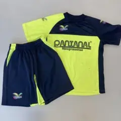 PANTANAL サッカーウェアセット ネオンイエローネイビー130と140