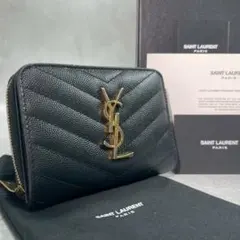 極美品✨サンローラン　おり財布　カサンドラ　キャビアスキン　ブラック　付属品完備のサムネイル