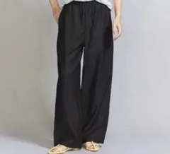 ビューティーアンドユース　ツイルパッチポケットイージーパンツ ブラック　M