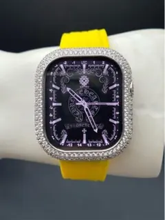 アップルウォッチ　czダイヤモンドケースベルトセット