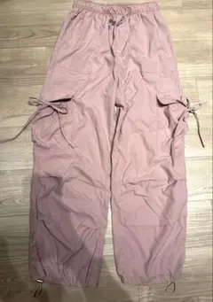 美品　オリーブデオリーブ　ピンク カーゴパンツ ドローストリング付き