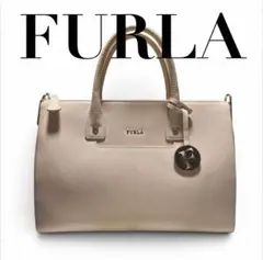 【美品】 FURLA フルラ　リンダ　サッチェルバッグ　レザー　ライトピンクのサムネイル