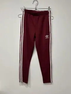 adidas バーガンディ サイドストライプパンツ XS