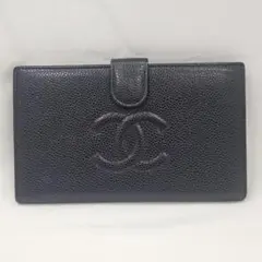 [北8203]CHANEL キャビアスキン 三つ折り財布 シャネル