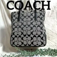 専用！コーチ トートバッグ シグネチャー ブラック A4可 肩掛け 通勤通学