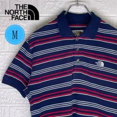 【24時間以内　匿名発送】ザノースフェイス　ポロシャツ　ボーダー　紺色　Mサイズ