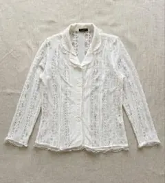 00’s Y2K Vintage Archive 総レース フリルブラウス