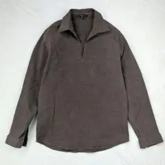 セオリー Theory 長袖スキッパーシャツ ブラウン M ストレッチ 日本製のサムネイル