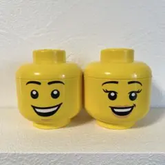LEGO ストレージ　ヘッド　小　2個セット　ケース　収納　フェイス
