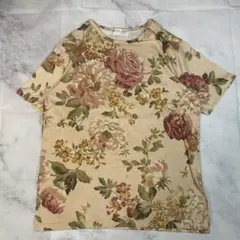レディース FIVE JAPAN フラワー カットソー 半袖Tシャツ b27