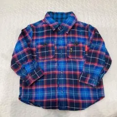 【美品】ミキハウス 長袖シャツ チェック柄　80-90
