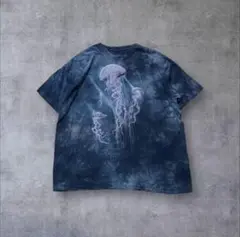 【THE MOUNTAIN】00sタイダイ柄アニマルTeeメンズブルー