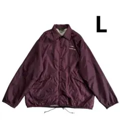 70s 80s USA製 ナイロン コーチジャケット L えんじ 白 グレー