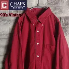 刺繍ロゴ Chaps 赤BDシャツ 90s Vintage SH-17