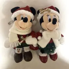 ミッキー ミニー クリスマスぬいぐるみバッジ2025