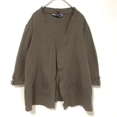 KAREN SCOTT ブラウン　カーディガン 【L】　七分丈