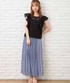 【未使用】INGNI イング くすみブルー プリーツスカート ウエストゴム