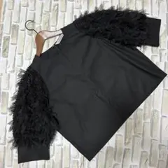 【美品】TORRAZZO DONNA チュールスリーブ ブラウス黒トラッゾドンナのサムネイル