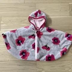 ボアポンチョ　ハッカベビー　花柄　フリーサイズ