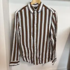 H&M ストライプ　シャツ　XS ブラウン