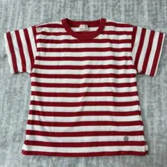 petit main 赤白ストライプ Tシャツ90