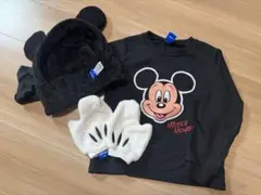 ミッキー トレーナー フード ミトン ３点セット