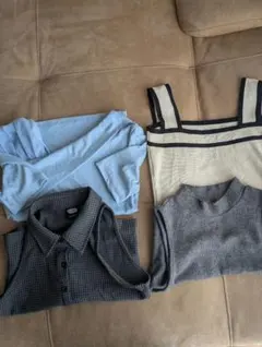 ✨Dazy〜タンクトップ4点セット Sサイズ 水色 黒 ベージュ✨