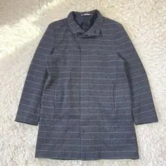 ザラマン/ロングコート/グレー/黒/L/綿混/通勤/ビジネス/大人きれいめのサムネイル