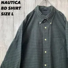 り*さ様 ノーティカ NAUTICA BDシャツ チェックシャツ グリーン Lサ