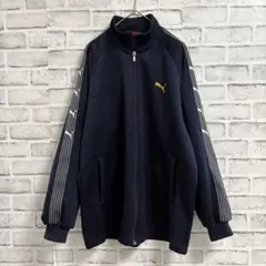 日本製 プーマ トラックジャケット ジャージ 160 ネイビー 金刺繍 デカロゴ