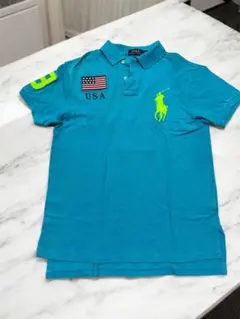 ラルフローレン ポロシャツ M CUSTOM FIT USAワッペン 背面ロゴ
