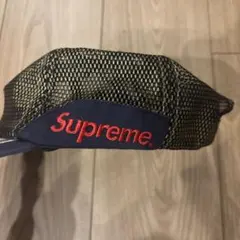 Supreme メッシュキャップ ネイビー ゴールド