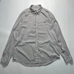 ラルフローレン 長袖BDシャツ XL相当 ワンポイント 綿100 ○6740