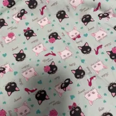 猫生地レトロアニマル生地黒猫