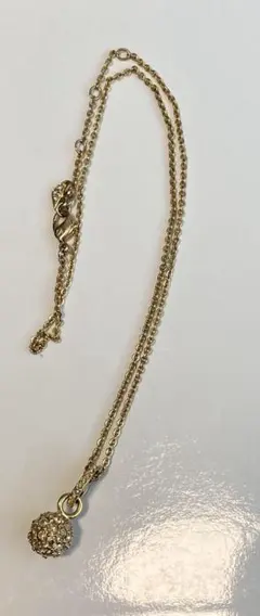 スワロフスキー　ゴールドチェーン クリスタルボールネックレス