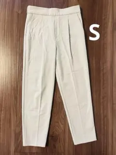 Sサイズ　起毛タックテーパードパンツ　グレー　THE SHOP TK