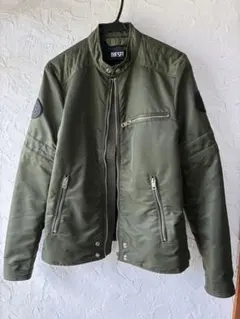 DIESEL シングルライダースジャケット カーキのサムネイル