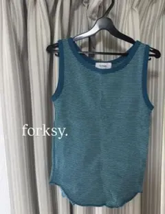 forksy. ボーダー タンクトップ ブルーのサムネイル