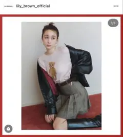 Lilybrown 正規品 ベルト付きプリーツスカショーパン