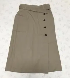 しまむら　MUMU  ラップ風　ロングナロースカート　LL