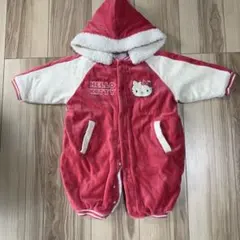 激レア　サンリオ　ハローキティ　フリースロンパース ピンク　桜　スカジャン風