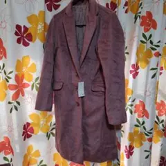 ☆新品☆タグ付き☆中桃色☆ピンク系☆ロングチェスターコート☆Ｍサイズ☆のサムネイル