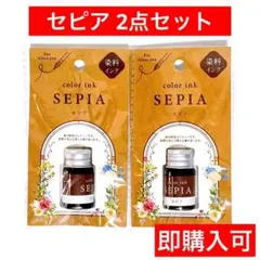 茶　セピア　2点セット　㉕　ガラスペン　染料インク　即購入可　セリア　新品未使用のサムネイル