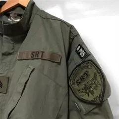 US古着Militaryジャケット オリーブグリーン SRTワッペン サイズL