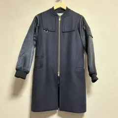 osmosis】ネイビー ロングコート フリース ナイロン - メルカリ