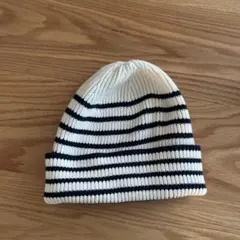 GAP ストライプ ニット帽 ホワイト・ネイビー