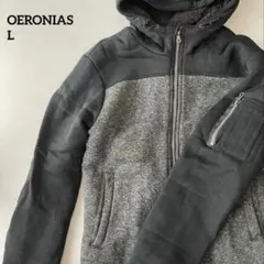 ＊OERONIAS ブラック＆グレーフード付ブルゾン 内側ボア仕様