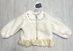 cottoli コトリ バースデイ ボアジャケット刺繍コート裾チュールフリル